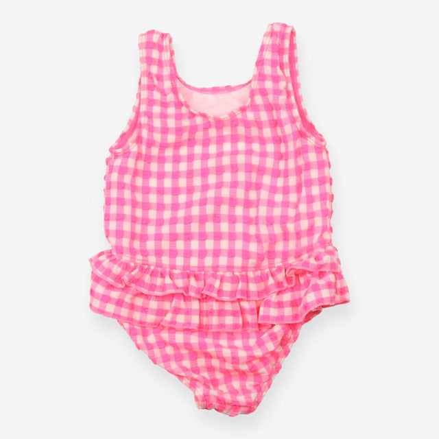 Swimsuit pink checked frills