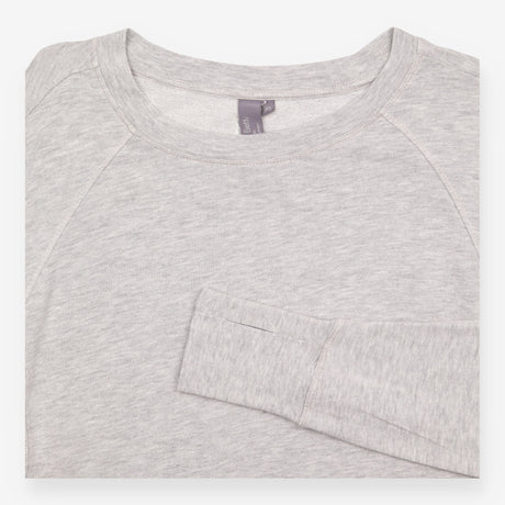 Grey Marl Cotton Modal Long Sleeve Crew Neck