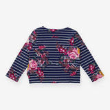 T-shirt long sleeve navy stripe floral