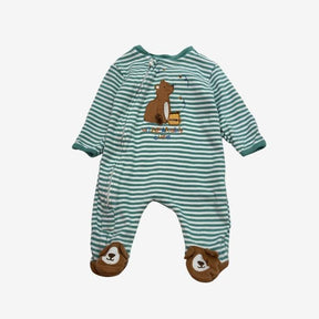 Green Stripe Unbearably Cute Sleepsuit