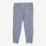 Pyjama Bottoms Cuffed Blue and White Stripe
