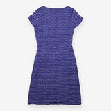 Jersey Dress Blue Script Print Short Sleeve Pocket