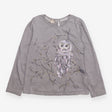 Tee LS grey owl sequins