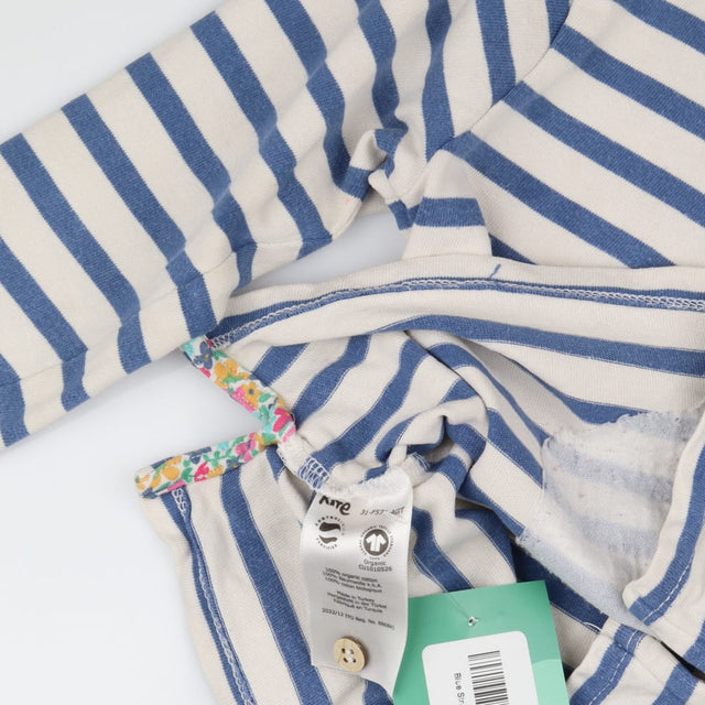 Blue Striped Floral Dog Applique