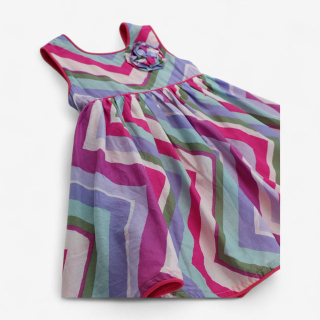Woven Dress with Chevron Pattern