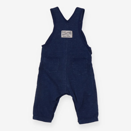 Jersey denim look dungarees pocket detail