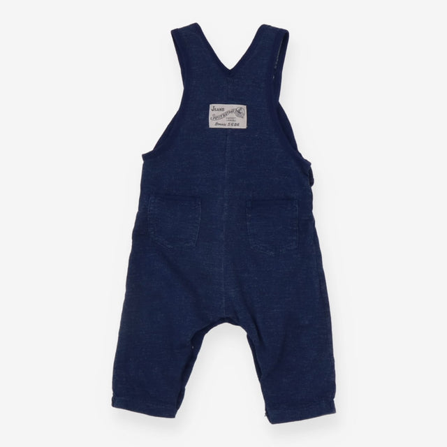 Jersey denim look dungarees pocket detail