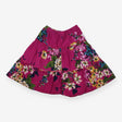 Fushia cord floral tiered skirt