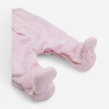 Romper Padded Pink Striped with Bunny Applique
