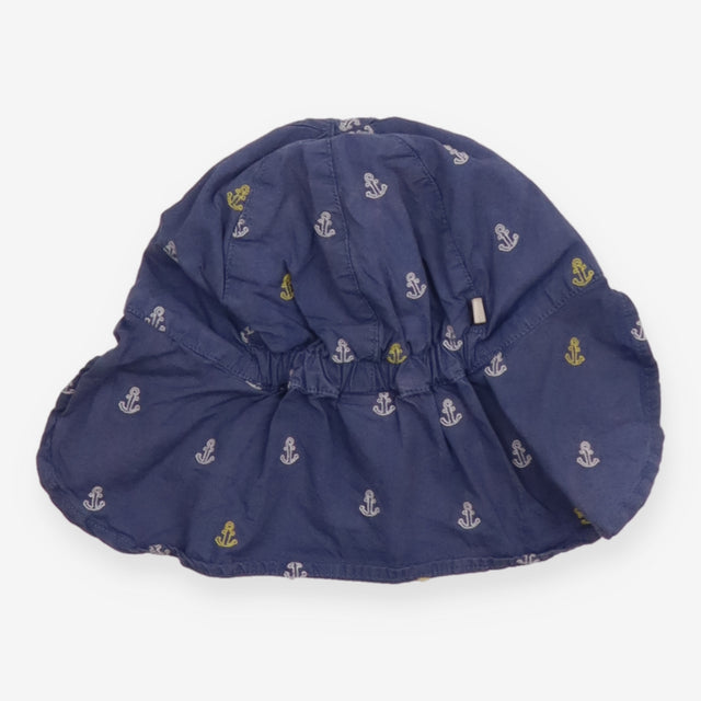 Blue Sunhat With Neck Protection and Anchors