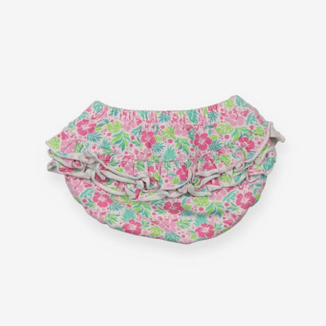 Swimming Nappy Frill with Pink and Green Flowers