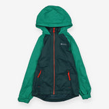 Waterproof jacket green orange zip