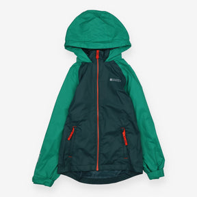 Waterproof jacket green orange zip