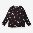Floral Blouse Black Long Sleeve Relaxed Fit