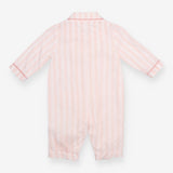 Sleepsuit Woven Collared Pink Stripe