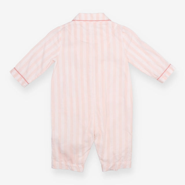 Sleepsuit Woven Collared Pink Stripe