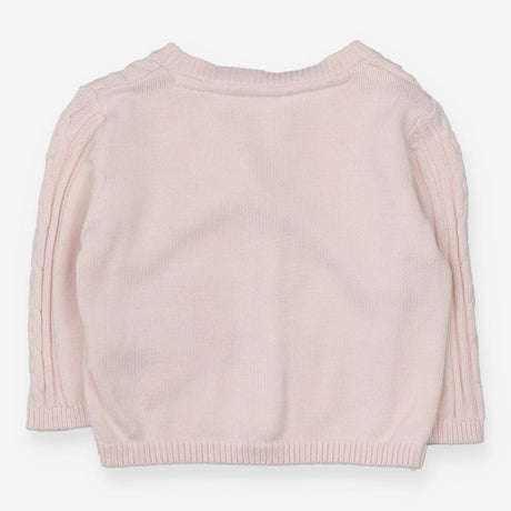pink cable knit cardigan