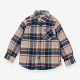 Shirt Long Sleeved Brown and Blue Check