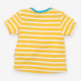 Tee SS yellow stripe orange flower bee