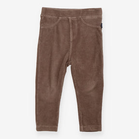 Brown velour ribbed leggings