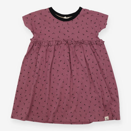 Jersey Dress Purple with Black Seedling Prints