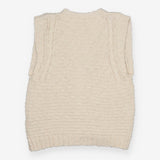 Ivory Chunky Knit Open Front Vest
