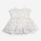 Tunic Collared Cream with Coral Flowers