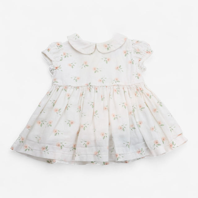 Tunic Collared Cream with Coral Flowers