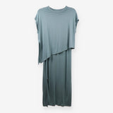 Sleeveless Overlay Maxi Dress blue grey