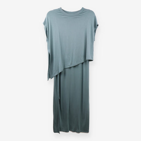 Sleeveless Overlay Maxi Dress blue grey