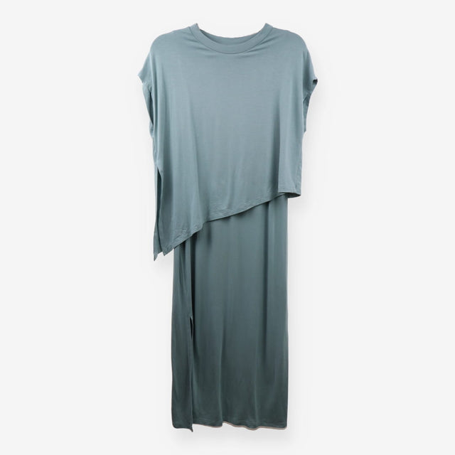 Sleeveless Overlay Maxi Dress blue grey