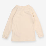 Tee LS cream high neck waffle