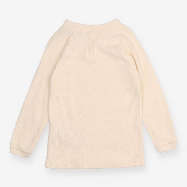 Tee LS cream high neck waffle
