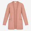 Rose Brown Longline Open Front Cardigan with Pocke