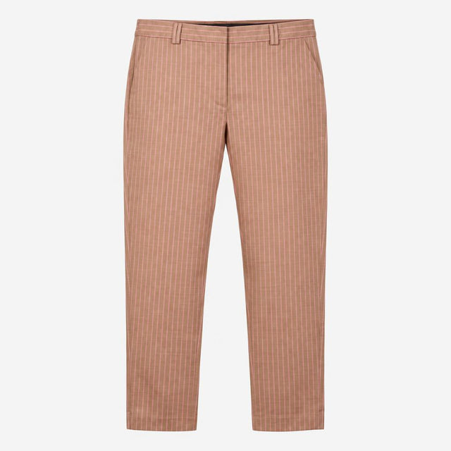 Trousers Stripe Pinstripe Relaxed Straight Leg Hig