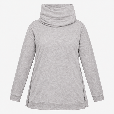 Grey Marl Cowl Neck Long Sleeve Maternity Tunic