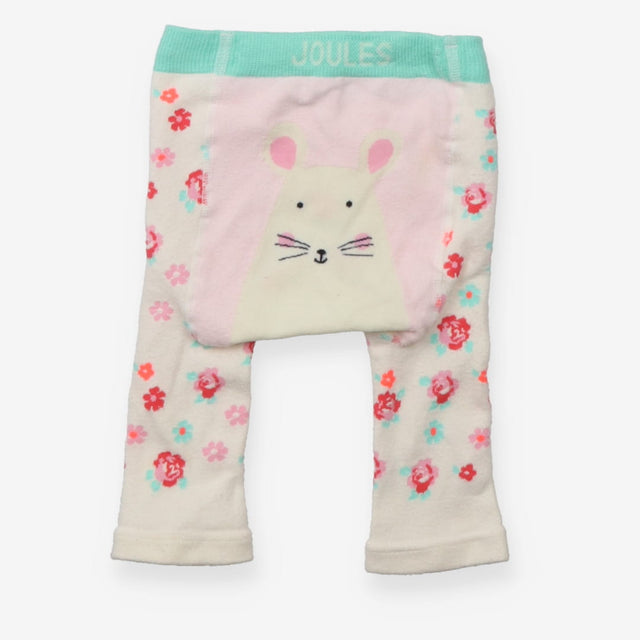 Mouse Knit Leggings with Pink Flowers