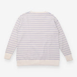 Cream Blue Striped Maternity Nursing Knit jumper 