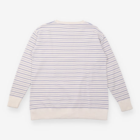 Cream Blue Striped Maternity Nursing Knit jumper 