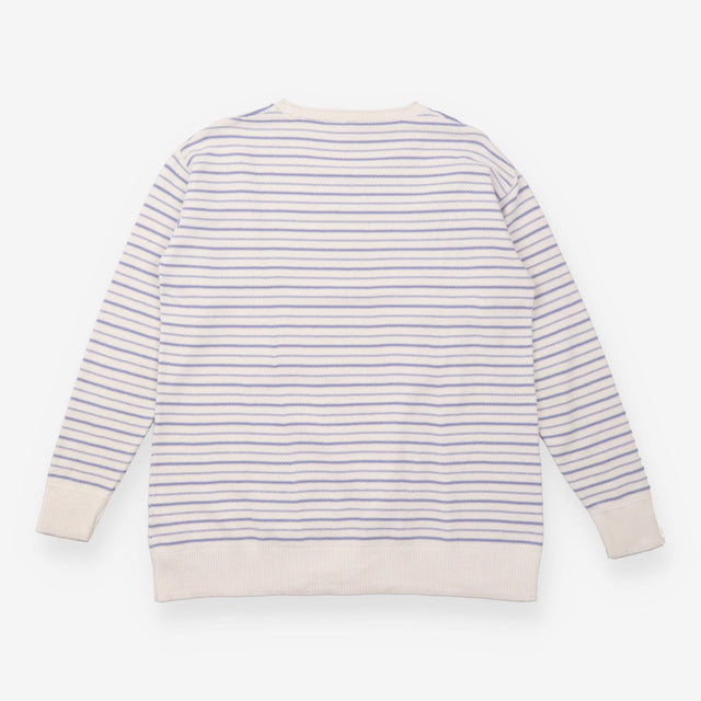 Cream Blue Striped Maternity Nursing Knit jumper 