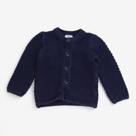 Cardi navy moss stitch