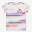 Tee Stripe floral pocket flamingo SS