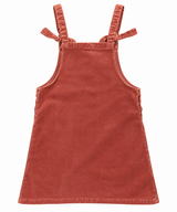 Dusty Pink Corduroy Tie Strap Pinafore Dress
