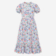 Tiered Midi Dress Dinosaur Botanical Print