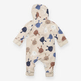 Hooded onesie cream with bunny faces
