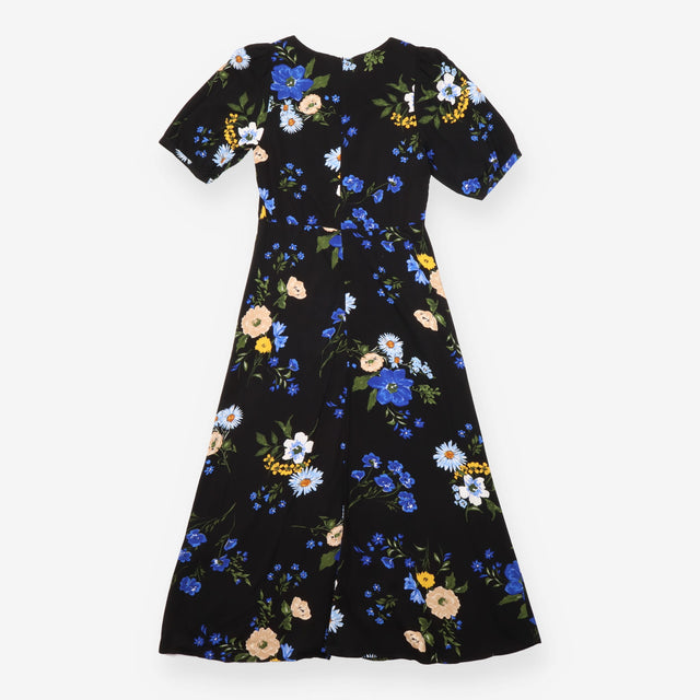 Dress Black Floral Short Sleeve