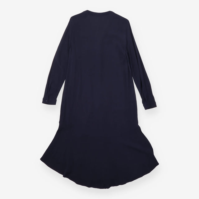 Crepe shirt dress navy
