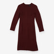 Burgundy sculpted long sleeve contour midi dress