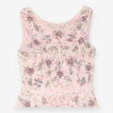 Midi Dress Blush Pink Floral Sequin Beaded Tulle A