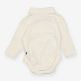 Cream Collared Long Sleeve Bodysuit